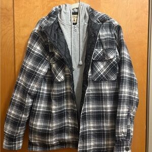 RedHead Black and White Lightweight Plaid Coat